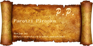 Parotzi Piroska névjegykártya